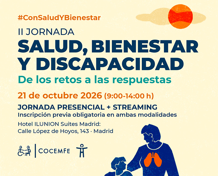 ALCER participará en la II Jornada Salud, Bienestar y Discapacidad de COCEMFE